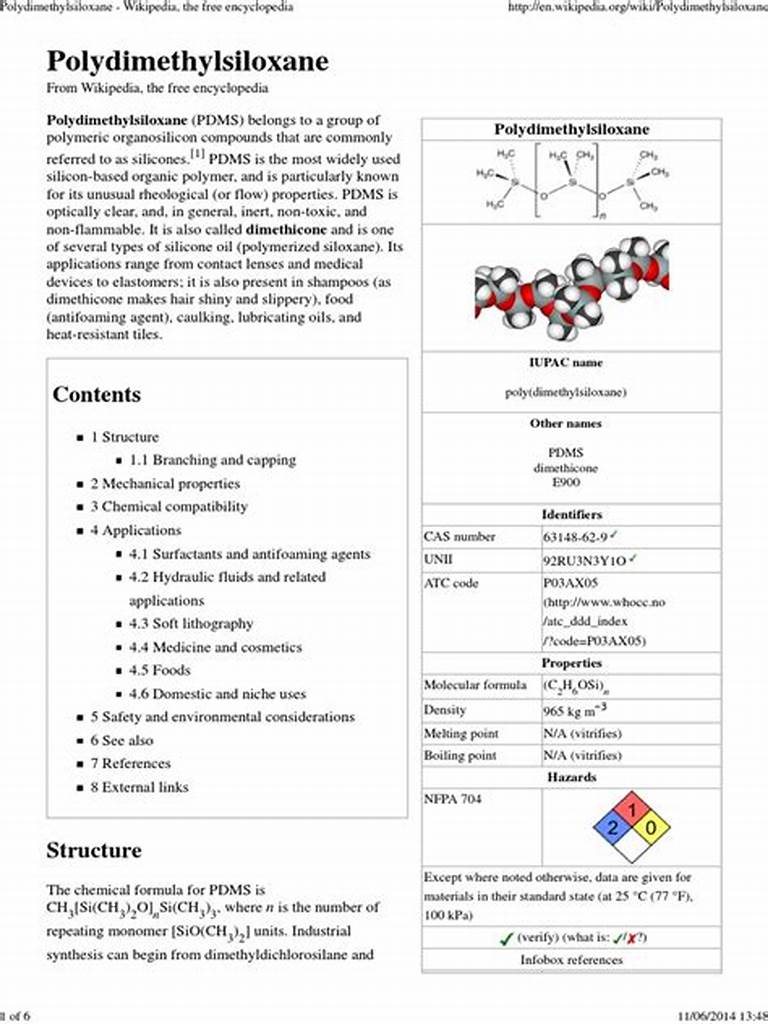 Polydimethylsiloxane Properties & Application